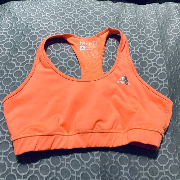 adidas orange sports bra